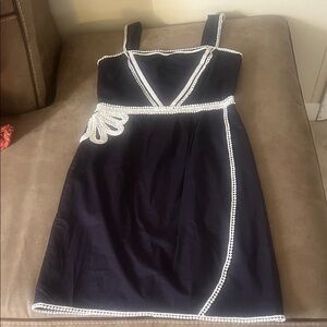 Antonio Melani Black Dress with Cream Accents